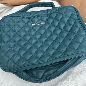 MZ Wallace Quilted Teal Travel Cosmetic Case